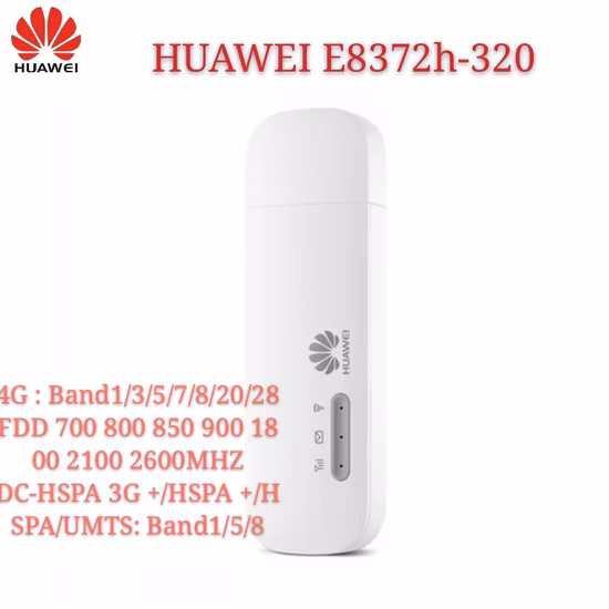 Débloqué Huawei E8372h-320 E8372 Wingle LTE Universel 4G USB Modem WiFi Mobile Support 16 Utilisateurs WiFi 4G B1 B3 B5 B7 B8 B20 B28